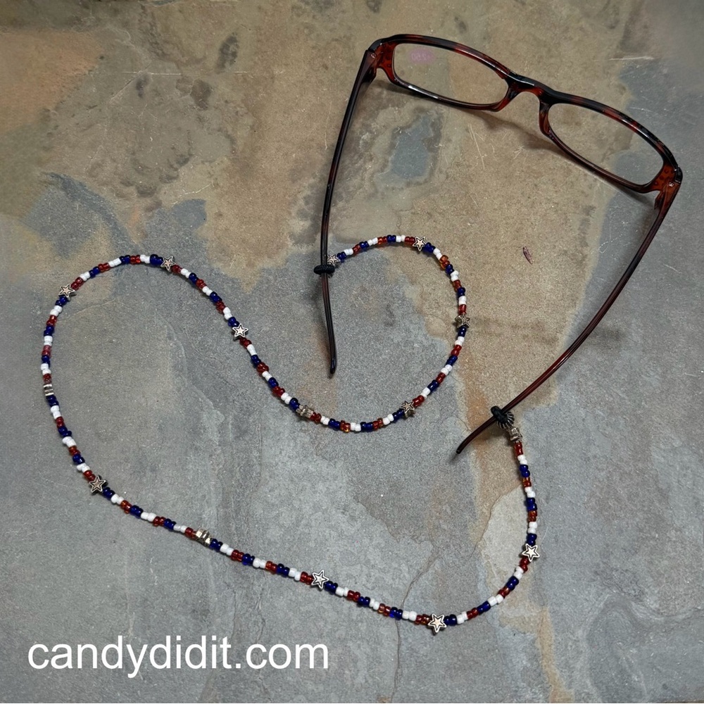 NWT Star & Stripes Handmade Eyeglass Chain